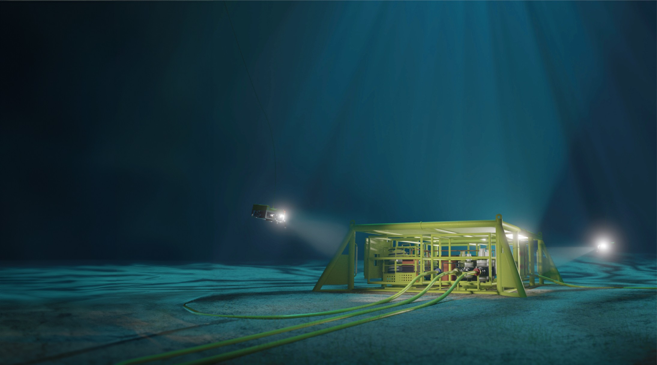 Subsea production infrastructure on the seabed